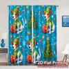 2D Flat Printing  JIT 2pcs   Curtains (Without Rod) Festive Pup Popular Curtains&Drapes Versatile Durable Polyester Curtains Art