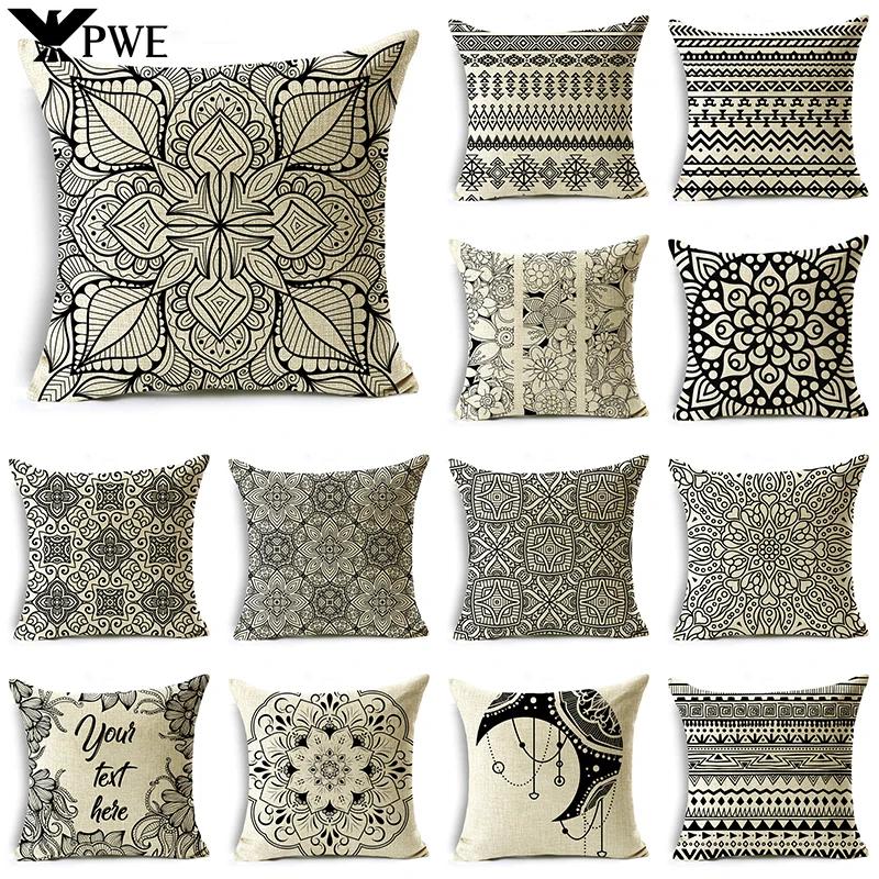 Mandela Style Retro Ethnic Style Pillowcase Sofa Living Room Decoration Cushion Cover 40*40cm/45*45cm/50*50cm