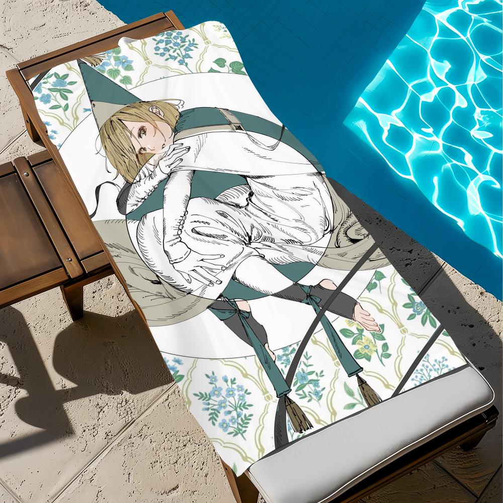 W-Witch Anime Hut A-Atelier Handtuch Groß Schnelltrocknend Mikrofaser Weich Strandhandtuch für Reise Fitness Sauna Baden Camping