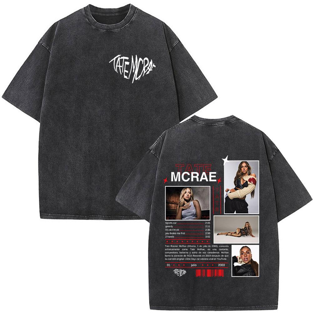 Tate McRae So Close To What  Album Tour Washed Tshirt Men Women Cotton Short Sleeve Summer Vintage T Shirt Tops Fans Gift
