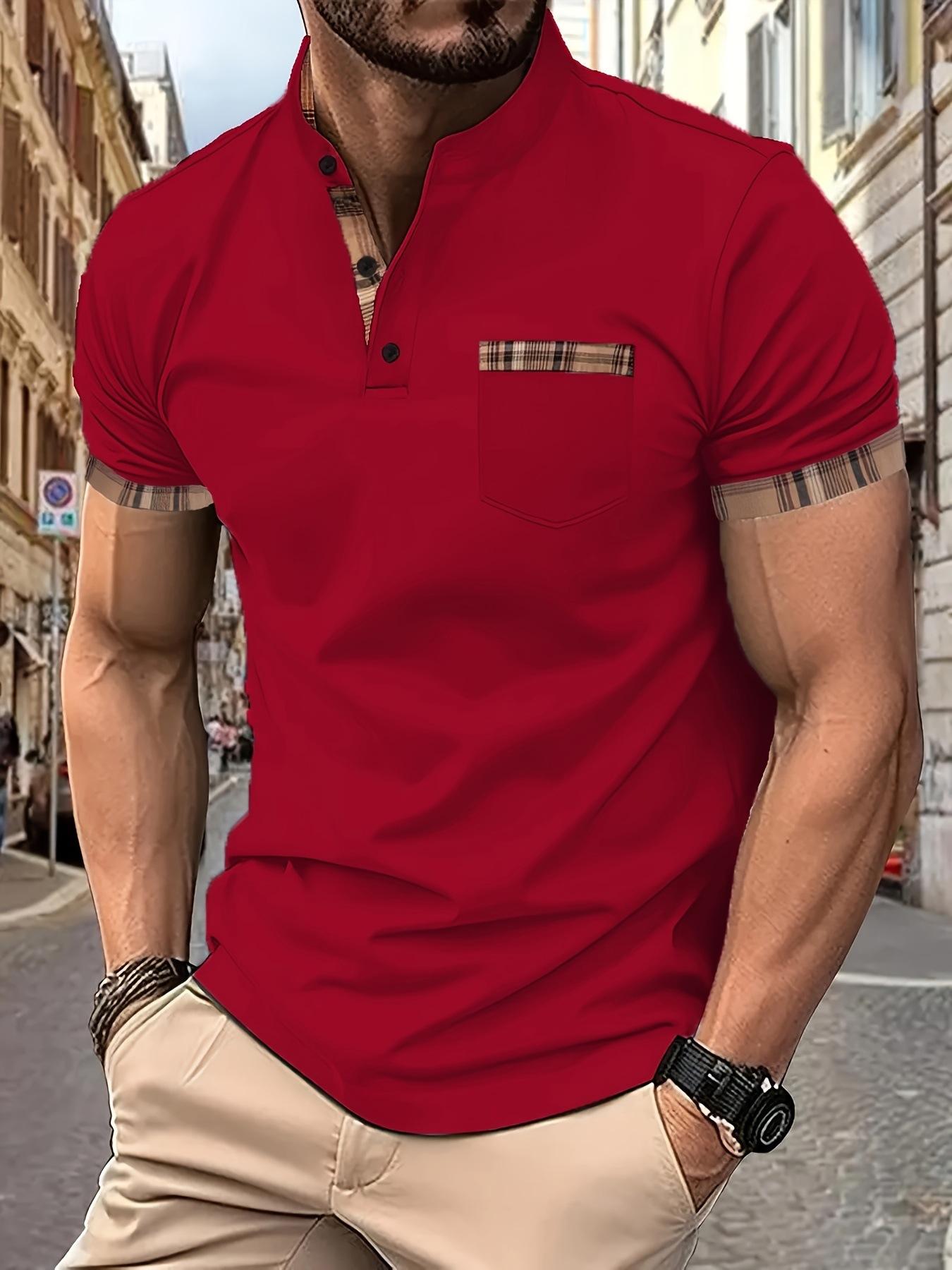 

Polo Shirts for Men, Short Sleeve Button Down Casual Polo T Shirts Slim Fit Pullover XXXL червоний