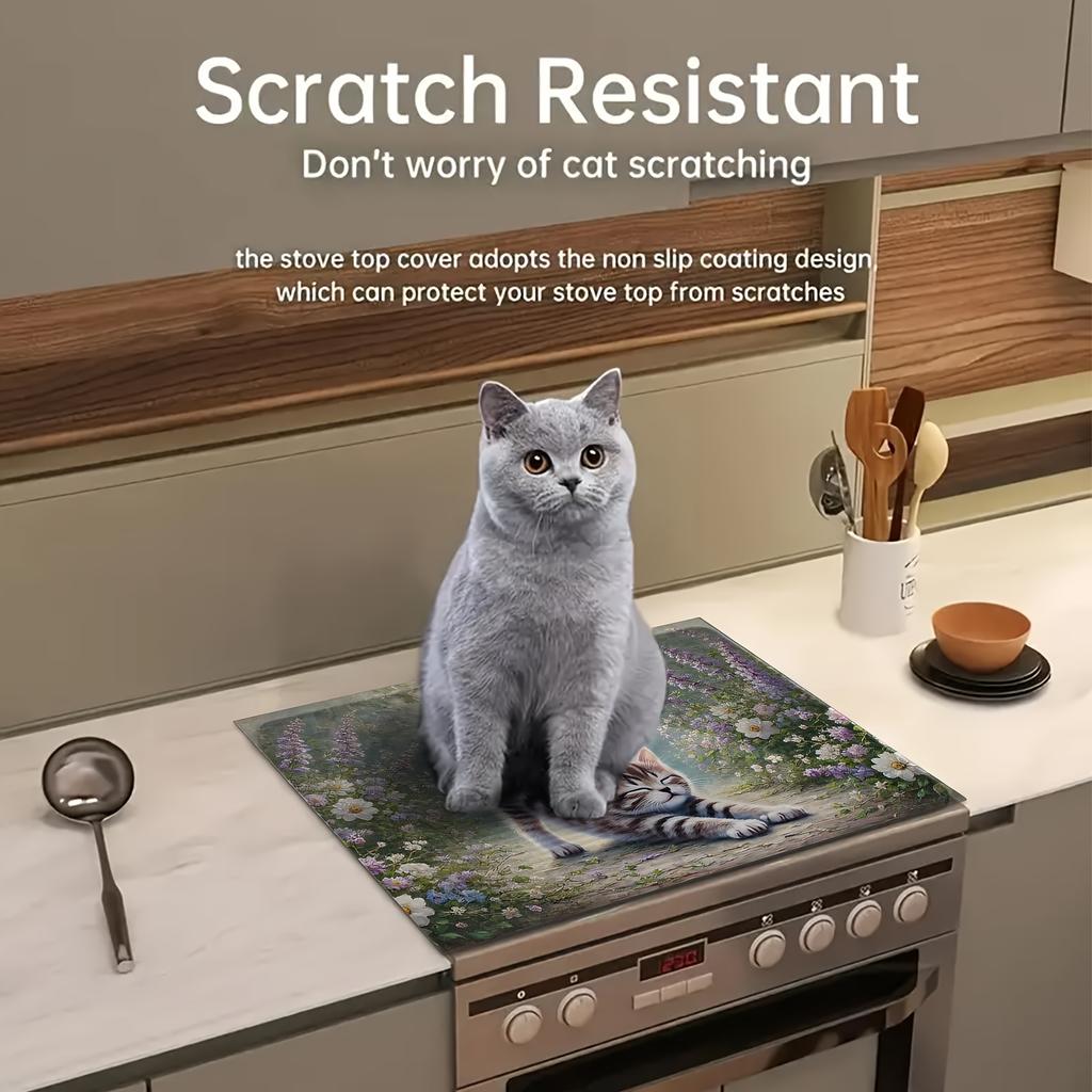 1Pcs Rubber Drying Mat With Kitten Print For Coffee Shop Restaurant Kitchen Carpet Tableware Durable Diatom Mud Table Mat Pet Mat Coffeeware