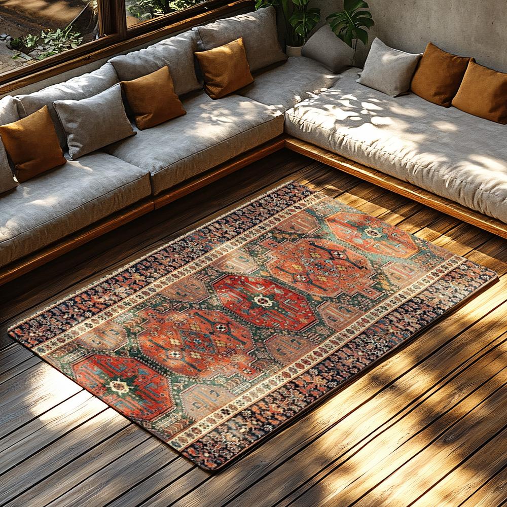 Tappeto Persiano Vintage Tappeto Bohemien Tappetino Antiscivolo Decorazione Casa Tappeto Runner per Soggiorno Tappeto con Motivo Orientale Tradizionale