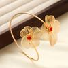 Red Diamond Flower Opening Bracelet Arm Ring Fashion Design Exquisite Versatile Bracelet Light Luxury High-End Jewelry Women