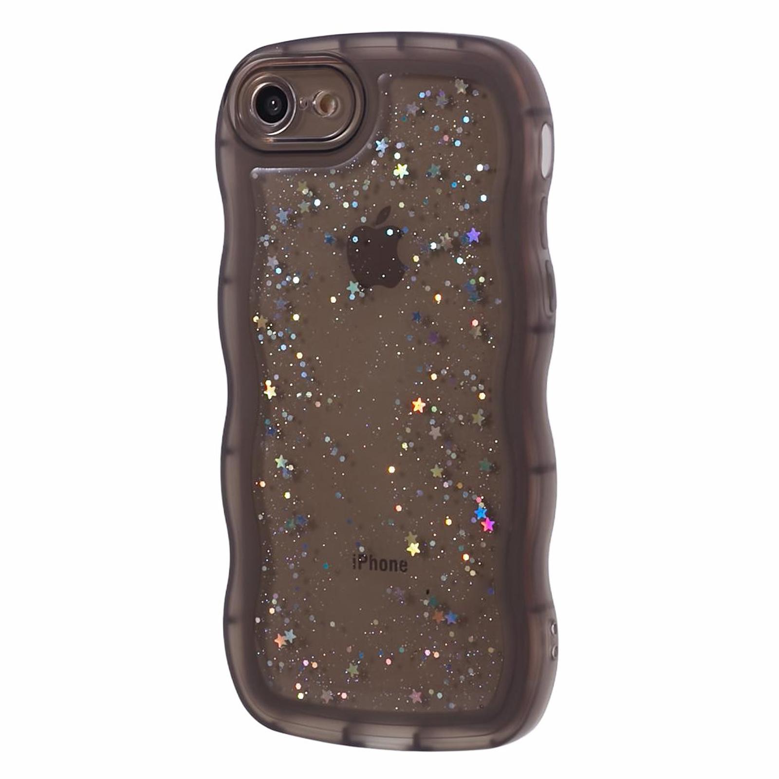 

Серія JTW для iPhone 7/8/SE (2020)/SE (2022) Чохол Блискучі Зірки Хвилястий Край TPU Накладка Black