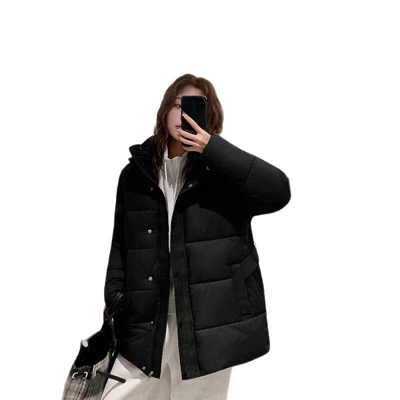 New Hooded Versatile Fashion Women's Cotton-padded Clothes, Cotton-padded Clothes, Belt Models, Thin and Foreign-looking Cotton-padded Jackets