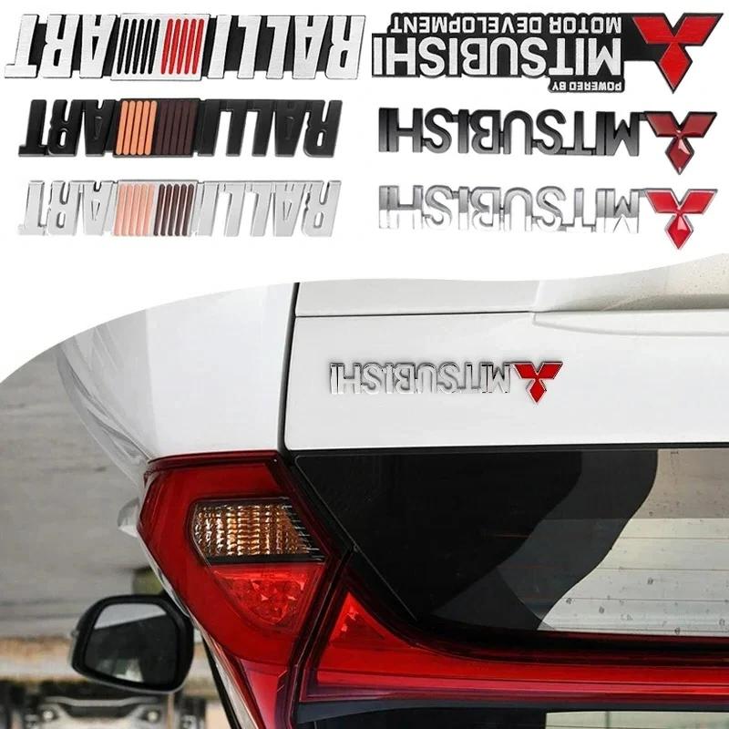 Pour Mitsubishi RALLIART ASX Triton Outlander Lancer Mirage Xpander Triton Métal 3D Badge de Calandre Avant de Voiture Autocollant de Coffre Arrière