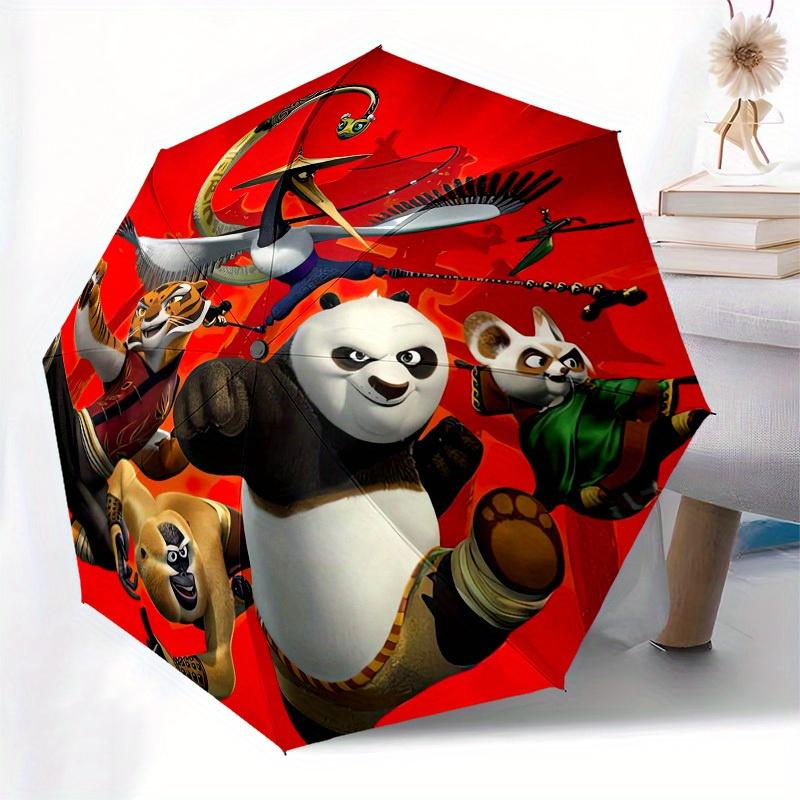 1pc Kung Fu Panda Themed High-quality Umbrella,Automatic Opening and Closing Umbrella,Multi-functional Umbrella G0811215