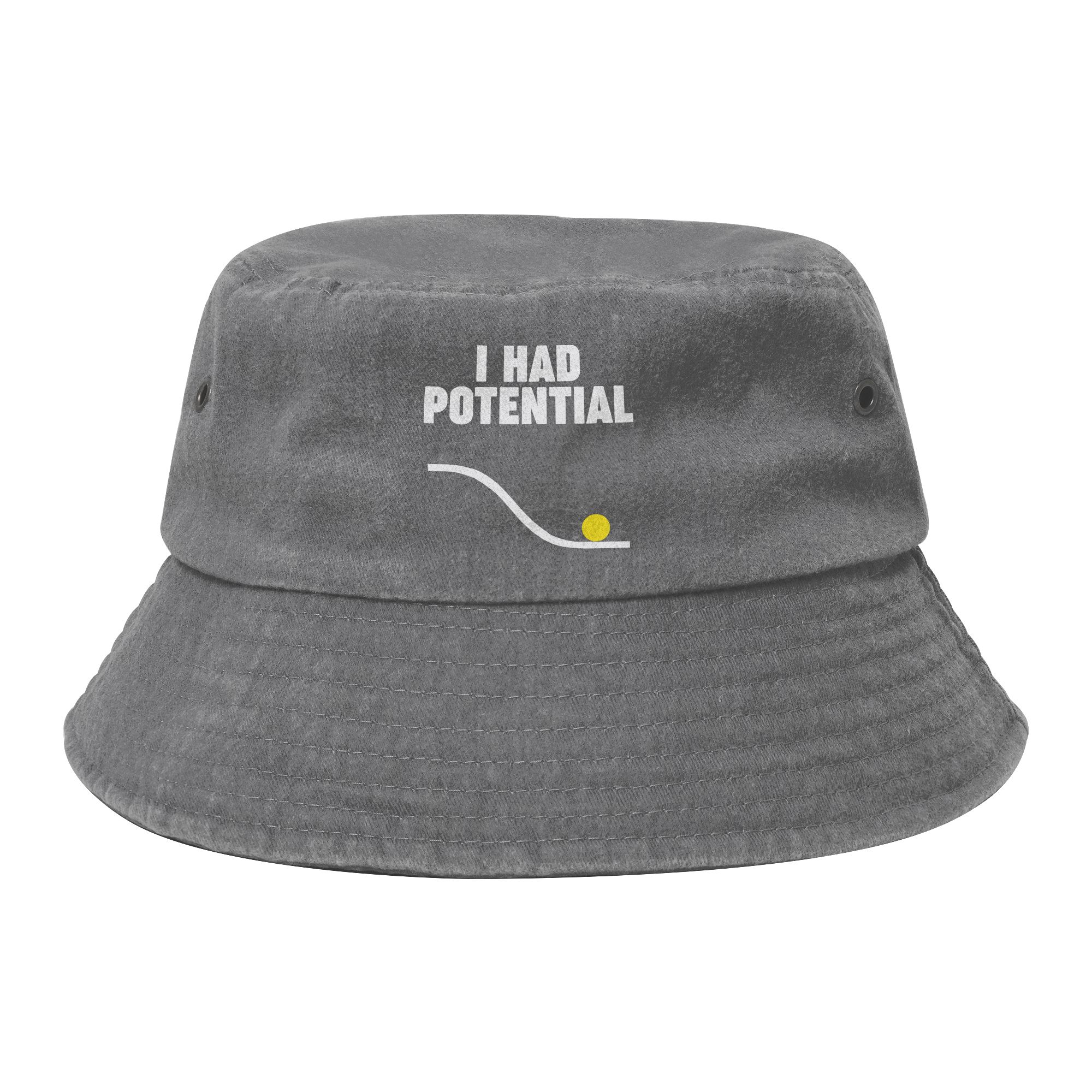 Girl Bucket Hat I Have Potential Energy Funny Physics Math Jokes Summer Getaway Headwear Packable Hiking Fishing Hats Bob Hat One Size