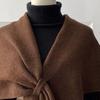 Women Knitted Shawl Scarf Solid Color Soft Warm Cardigan Cape Soft Texture Winter Shawl