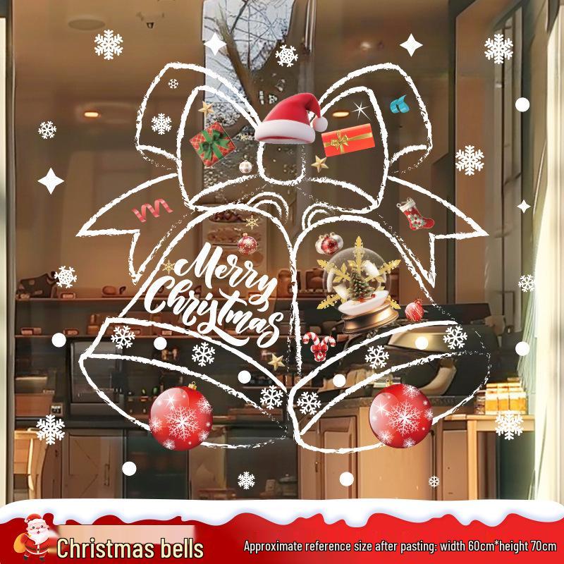 2026 New Christmas Tree Window Stickers for Shopping Malls & Stores - Festive PVC Decorations for a Vibrant Holiday Atmosphere