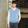 Sweater Men's V-neck Sweater Vest Autumn and Winter Knitted Vest Sleeveless Casual Solid Color Wool Waistcoat Dad Wear