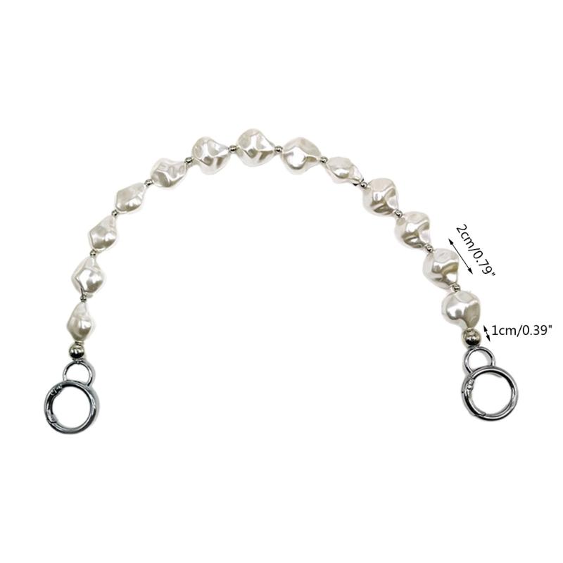 Bag Strap Extender Short Imitation Pearl Purse Chain Strap Replacement for Shoulder Crossbody Bag