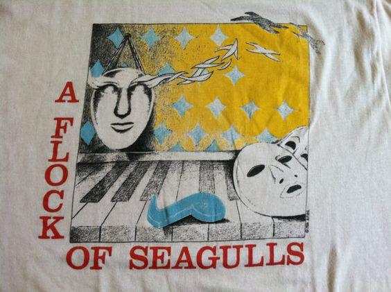 A Flock Of Seagulls White T-Shirt Cotton Full Size Unisex BSS40