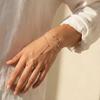 Boho Chic Gliederketten Armbänder für Damen Mädchen Minimalistisch Silberfarben Perlen Fingerarmband Sommer Strand Handaccessoire