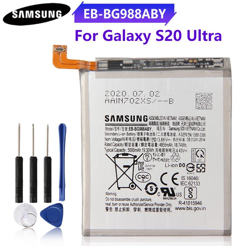 Original Replacement Battery For Samsung Galaxy S20 Ultra SM-G988B/DS SM-G988 SM-G988U SM-G988N EB-BG988ABY 5000mAh Batteries