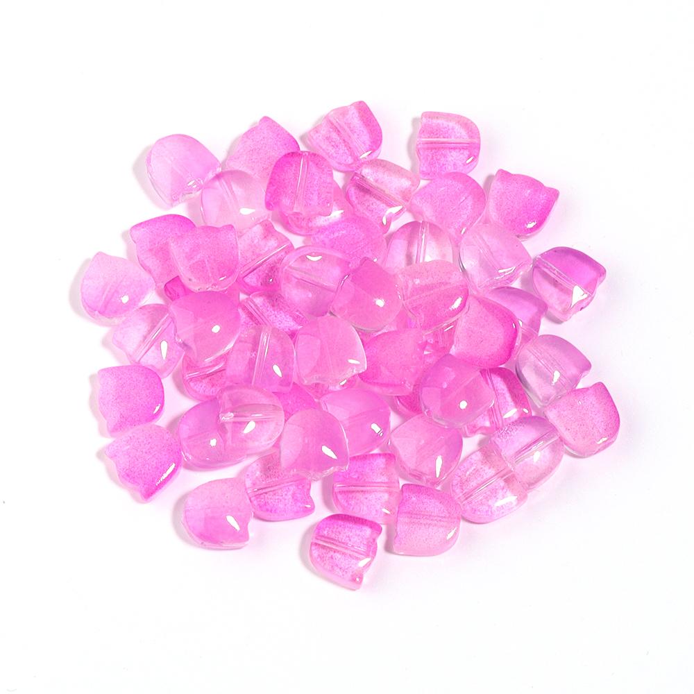 50pcs/lot Tulips Flower Lampwork Beads Leaf Glass Color Loose Beads for Jewelry Making DIY Bracelets Necklace Earring Supplies