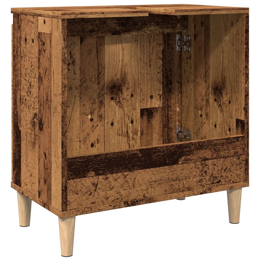 Washbasin Cabinet with Rustic Wood Look 58 x 33 x 60 cm Engineered Wood