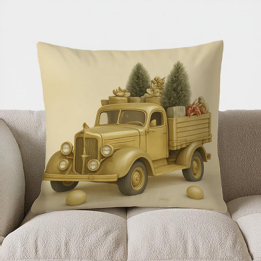 Home Decor Christmas Tree With Gifts Decorative Pillow Cover Pattern Cushion Cover Suitable For Sofa Bedroom Car Pillow Cover