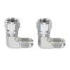 2 Stück 90-Grad Hydraulikverschraubungen 3/8 Zoll 37 Grad Außengewinde und 90 Grad Innengewinde Winkelstück Hydraulikadapter für