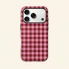 Pink Red Gingham Plaid Texture Soft Silicone Phone Case Coquette Girly Simple Cottage Aesthetic Shockproof Cover For All Iphone Series