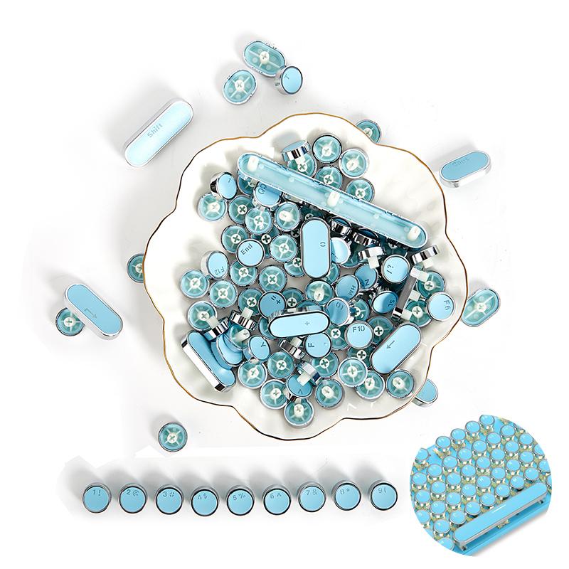 Teclado mecánico retroiluminado con teclas redondas Retro de 104 teclas doble S Diy