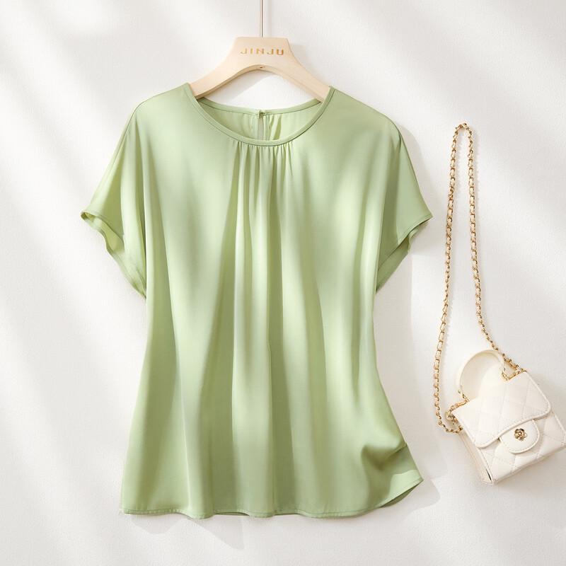 Women s Mulberry Silk Round Neck T-Shirt XL