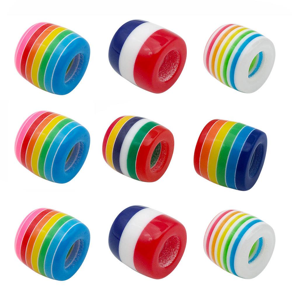 Super beautiful resin strip large hole round beads, strip spacer bead for jewelry manufacture, children's handicraft accessories