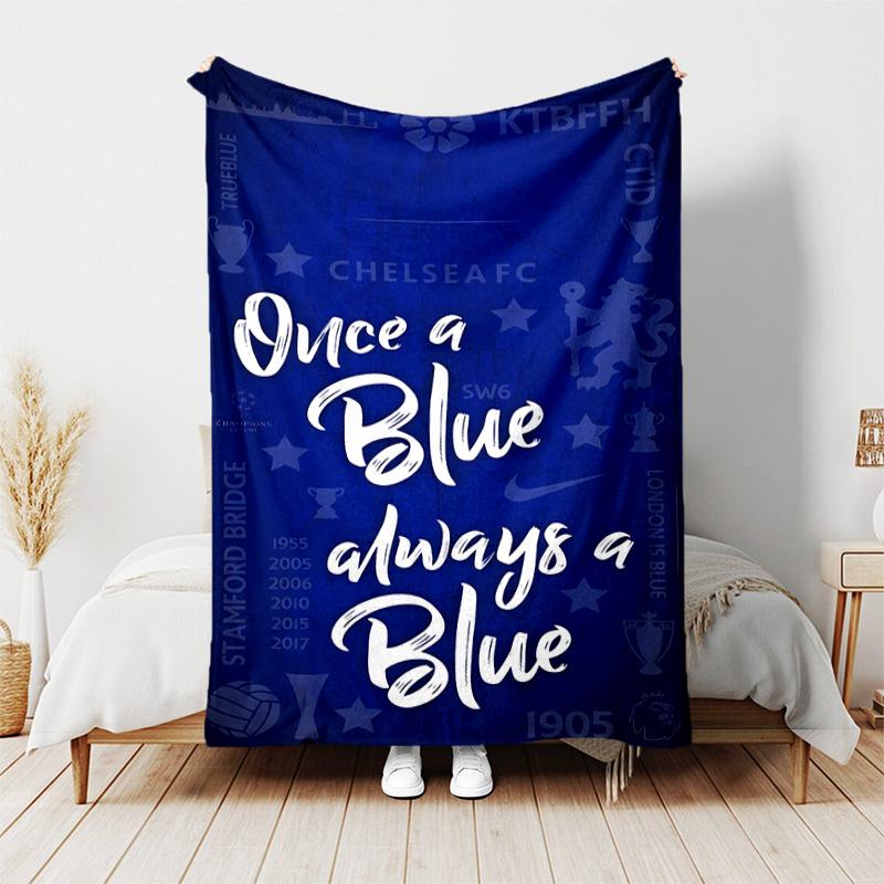 1pc Blanket - Chelsea FC logo Print Design, Lightweight Blanket for Sofa, Bed- Soft &Warm, Gift for All Seasons
