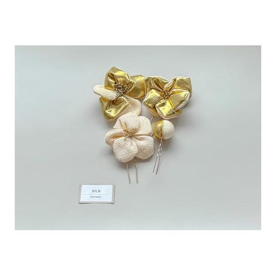Chirimen Fabric Hair Ornaments for Coming-of-Age Ceremony, Tsumami Zaiku, Bridal, Tamakanzashi, Japanese Attire, Graduation, Wedding, Head Dress,