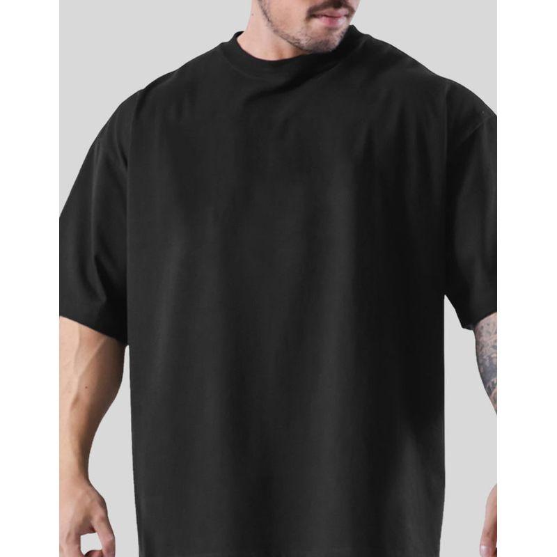 Heavy Weight Pure Cotton round Neck T-Shirt Men Fashion Loose Plus Size Pure Color Fitness Clothes Breathable Summer Sports Short Sleeve
