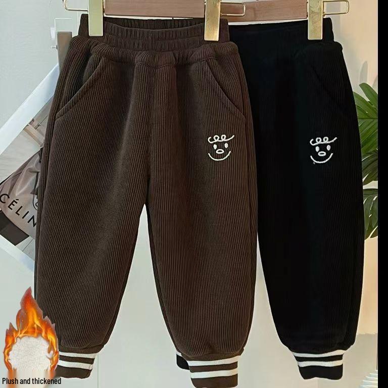 Jungen Samt-gefütterte Freizeithosen - Herbst/Winter 2026 Kollektion Warme Trendige Lange Hosen für Mittelgroße und Kleine Kinder