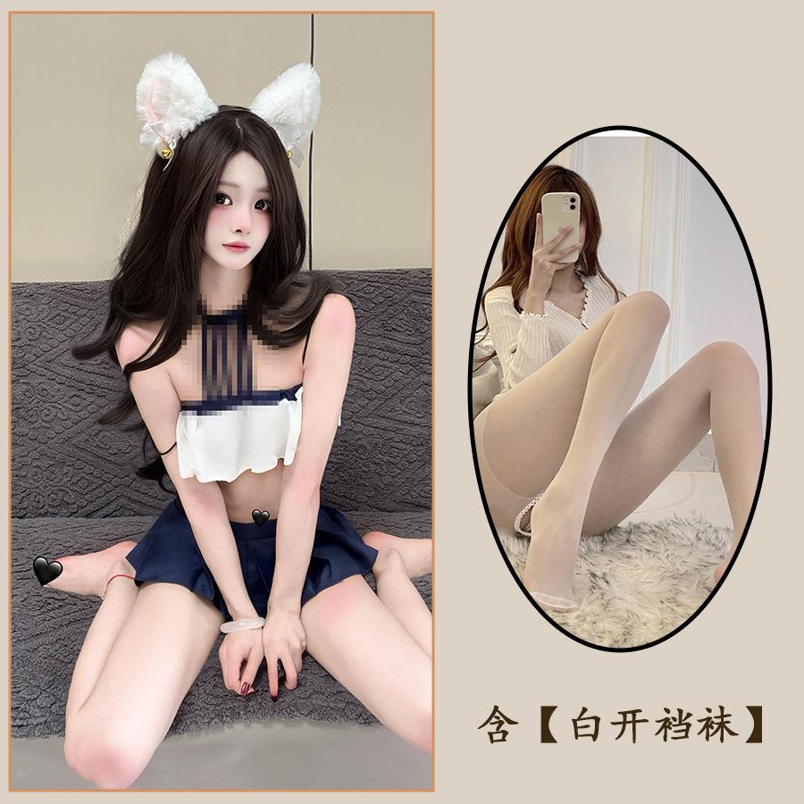 Sexy Lingerie Sexy Straps Busty Tits Shoulder Seduction Miniskirt Cosplay Student Suit Female