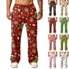 Herren-Weihnachtsdruck Jogginghose Locker geschnitten mit Taschen für Sportbekleidung