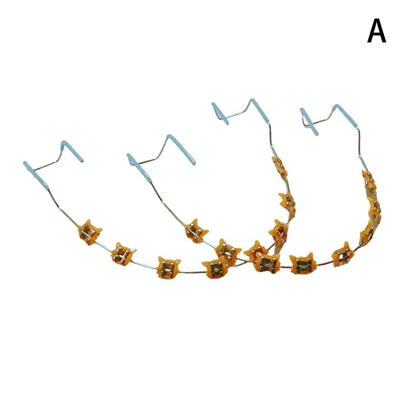 1Pair Cartoon Fake Braces Colorful Brackets For Teeth Temporary Metal Wires Metal Bracket Orthodontic Ligature Ties Dental Tool