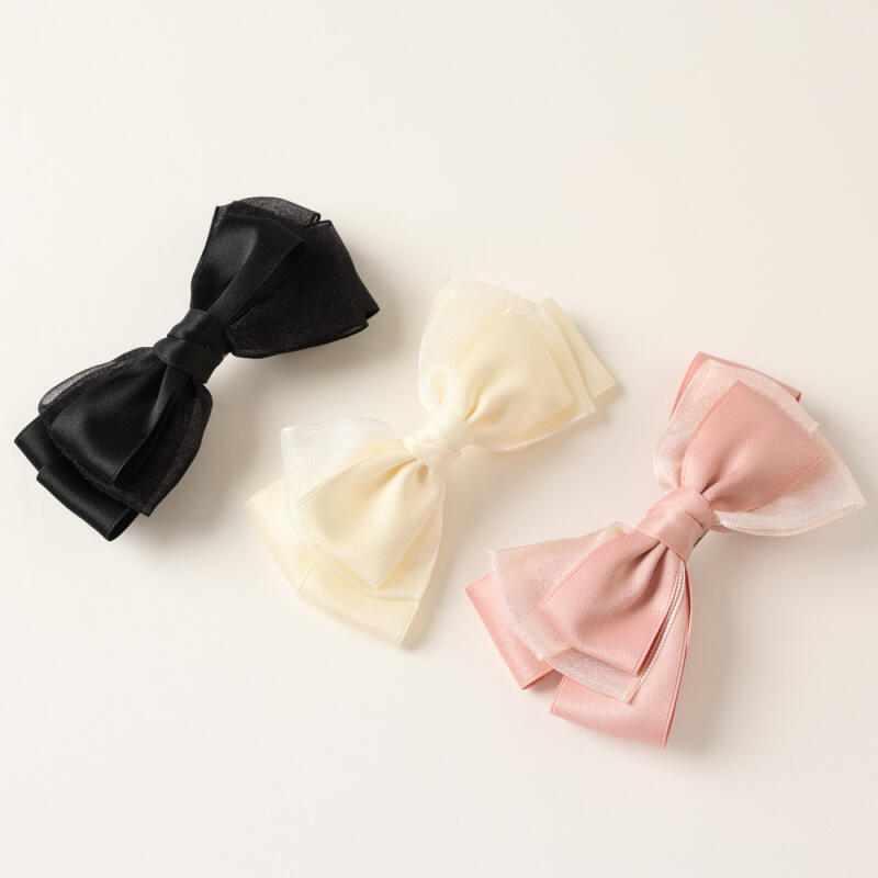 Orian Satin Ribbon Organza Hairpin Point Automatic Pin A272