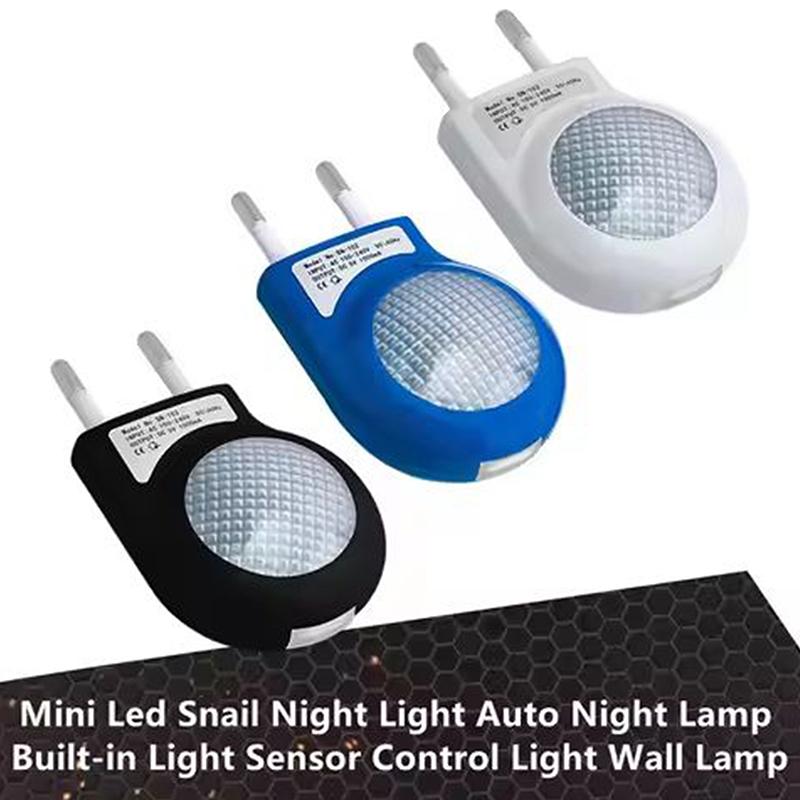 Mini Led Snail Night Light Auto Night Lamp Built-in Light Sensor Control Light Wall Lamp For Baby Kids Bedroom EU Plug