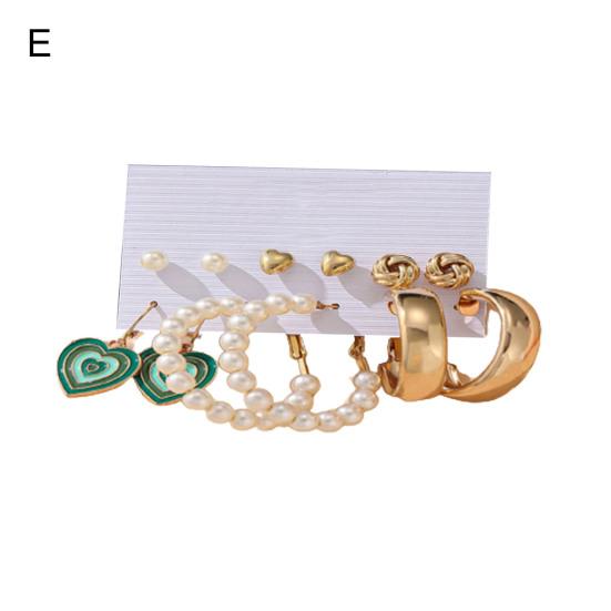 Stylowy Zestaw Kolczyków Serce Dekoracyjny Lekki