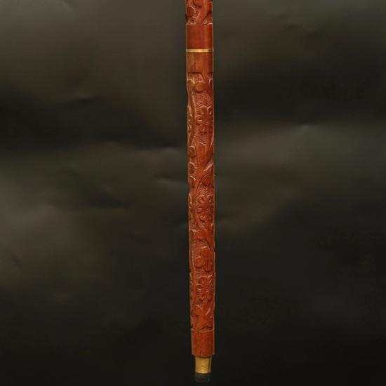 93,98 cm Holzspazierstock mit Messing-Kompassgriff Brauner Stock mit Blumendesign Elegantes Geschenk für Männer, Sammler, Gentlemen