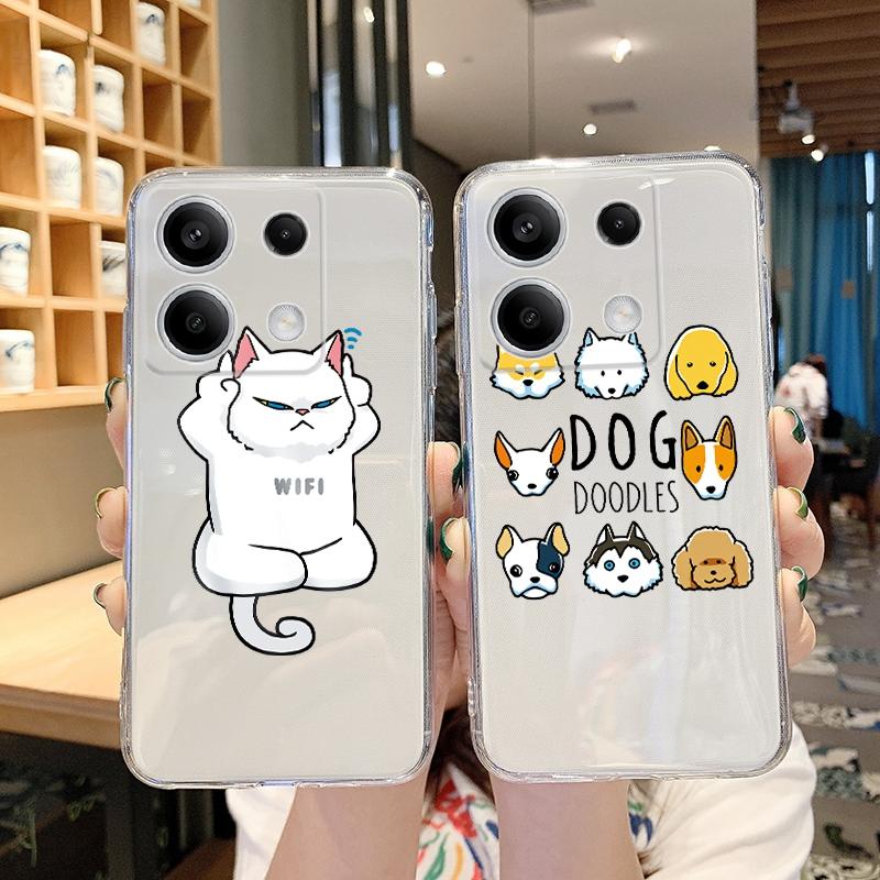 Silikonové pouzdro s vtipným kresleným vzorem pro Xiaomi Redmi Note 13 Pro Poco C65 Samsung A55 A35 M35 iPhone Ochranný kryt s nárazy