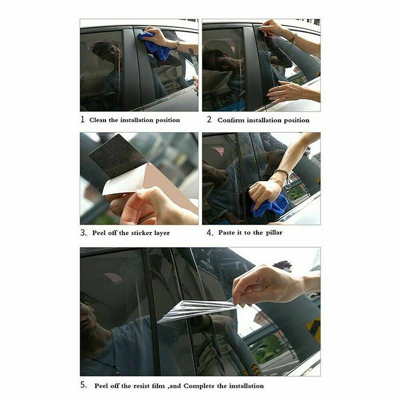 Car Window Trim Covers Center Film Column B C Pillar Posts Sticker Car Accessories for Hyundai Sonata 2015-2019