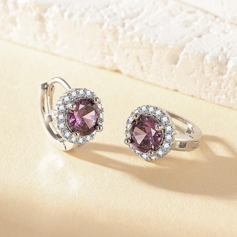 Trendy Faux Moissanite One Carat Hoop Earrings for Women
