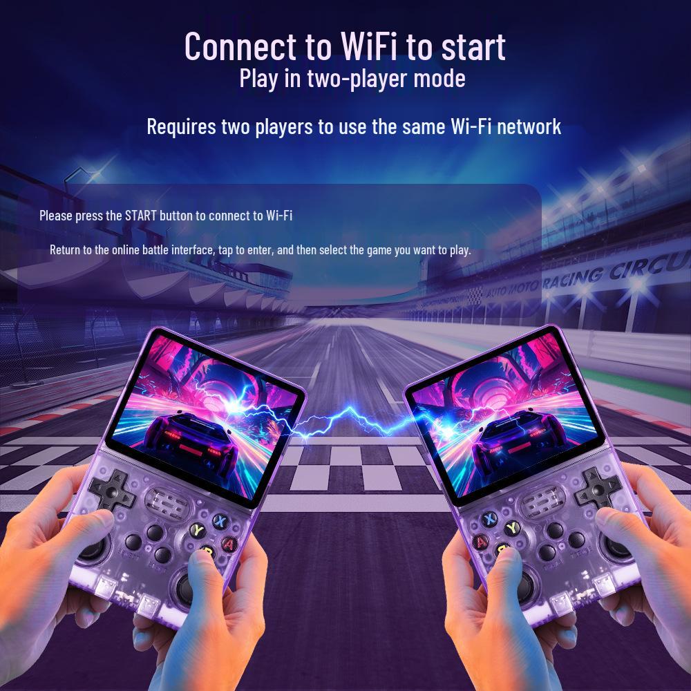 R36S Handheld Game Console: New Android Model with WiFi, Online Multiplayer, Two-Player Battle, Portable HD Color Screen.