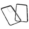 Double Sided Clear Tempered Glass Phone Case for Samsung Galaxy S23,Magnet Absorption Metal Bumper Frame Shockproof Cover