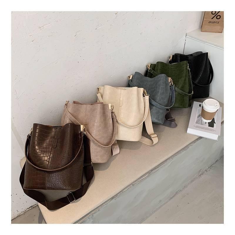 2023 New Stylish Cross-border Fashion Shoulder Bag Street Trend Pu Material Bucket Shape