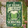 Vintage Metallposter Irish Pub 8x12 Zoll Bier Schild für Bar Café Wanddekor