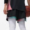 Li-Ning Solid Color Logo Print Elastic Waist Basketball Shorts Men Bottoms Black AAPT043-12
