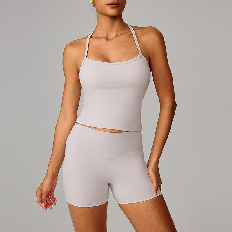 Women's European & American Yoga Set: Quick-Dry Fitness Shorts & Vest for Outdoor Running