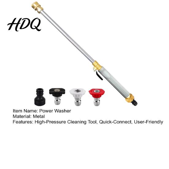 3/4 Inch Hose Connector Jet Nozzle Power Washer for Garden Wand with 3 Interchangeable Attachment Nozzles Quick-Connect High Pressure Cleaning