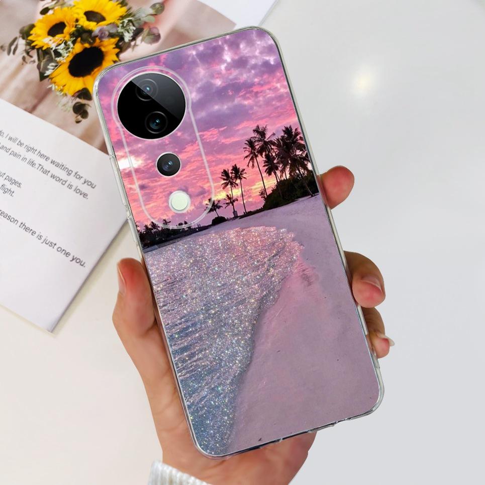 Flower Butterfly Women Fashion Back Cover For Vivo S19 Pro 5G V2362A Phone Funda Transparent Soft TPU Slim Silicone Bumper Etui